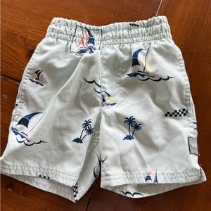 Vans Boys Light Green Sailboat & Palm Swim Shorts